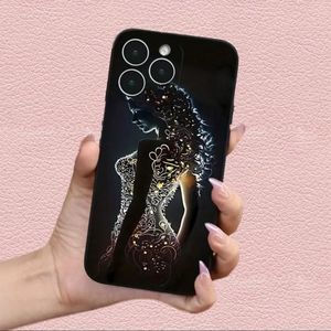 Creative Girl Printed Phone Case For iPhone 15 Pro Max - BLACK- CLEARANCE